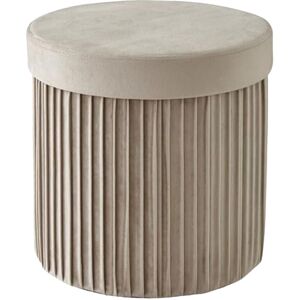 Relaxdays Velvet Stool, Storage Pouffe, Upholstered, Foldable, HxD: 38 x 38 cm, Round Ottoman, Beige Relaxdays Velvet Stool, Storage Pouffe, Upholstered, Foldable, HxD: 38 x 38 cm, Round Ottoman, Beige