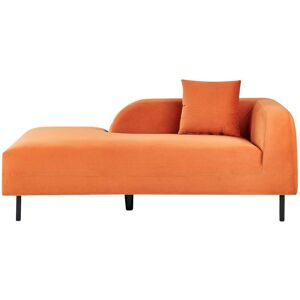 Beliani Chaise Lounge Orange Velvet 2 Seater - Chaise Lounge Beliani Chaise Lounge Orange Velvet 2 Seater - Chaise Lounge
