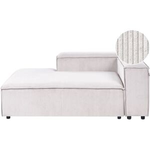BELIANI Chaise Lounge ARDAL Corduroy Off-White Right Hand BELIANI Chaise Lounge ARDAL Corduroy Off-White Right Hand