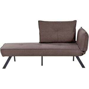 BELIANI Right-Hand Chaise Lounge ROCAMADOUR Fabric Brown BELIANI Right-Hand Chaise Lounge ROCAMADOUR Fabric Brown