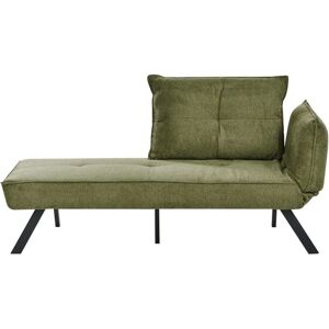 BELIANI Right-Hand Chaise Lounge ROCAMADOUR Fabric Green BELIANI Right-Hand Chaise Lounge ROCAMADOUR Fabric Green