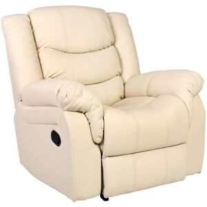 MORE4HOMES Seattle Cream Leather Recliner Armchair Sofa Home Lounge Chair Reclining MORE4HOMES Seattle Cream Leather Recliner Armchair Sofa Home Lounge Chair Reclining