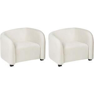 BELIANI Set of 2 Armchairs VELTADA Velvet Off-White BELIANI Set of 2 Armchairs VELTADA Velvet Off-White