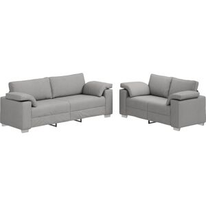 Sofa Set 2 pcs Cloud grey 219 x 77 x 82 cm Fabric vidaXL Sofa Set 2 pcs Cloud grey 219 x 77 x 82 cm Fabric vidaXL