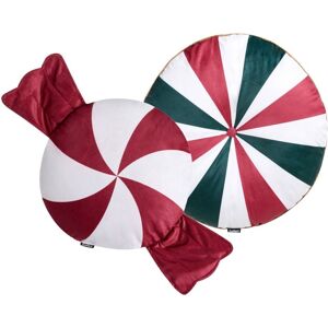 BELIANI Set of 2 Decorative Cushions TWIRL TREATS Velvet 55 x 55 cm 40 x 40 cm Multicolour Christmas Motif BELIANI Set of 2 Decorative Cushions TWIRL TREATS Velvet 55 x 55 cm 40 x 40 cm Multicolour Christmas Motif