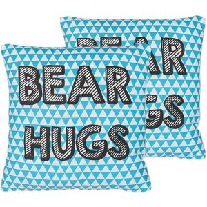 Beliani Kids Cushions Set - Blue Cotton Square 40cm Beliani Kids Cushions Set - Blue Cotton Square 40cm