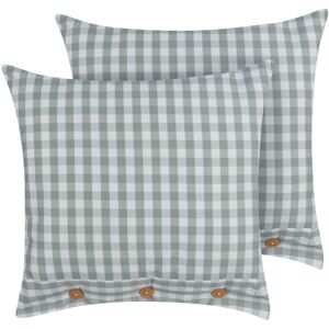 Beliani Set of 2 Cushions Chequered Pattern 45 x 45 cm - Cushions Beliani Set of 2 Cushions Chequered Pattern 45 x 45 cm - Cushions