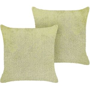 Beliani - Set of 2 Decorative Cushions - Green - 45x45 cm - Decor Accessories Beliani - Set of 2 Decorative Cushions - Green - 45x45 cm - Decor Accessories