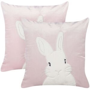 Beliani Velvet Animal Pattern Cushions - 45x45 cm - Pink Beliani Velvet Animal Pattern Cushions - 45x45 cm - Pink