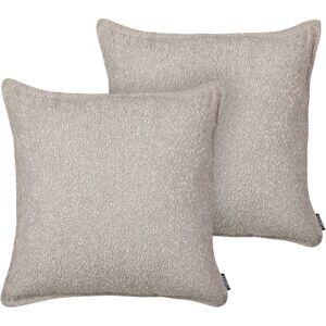 Beliani Set of 2 Cushions - Plush Teddy Fabric Square Beliani Set of 2 Cushions - Plush Teddy Fabric Square