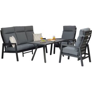 Signature Weave - Kimmie 5 Seater Sofa Reclining Chair Table Set Grey Signature Weave - Kimmie 5 Seater Sofa Reclining Chair Table Set Grey