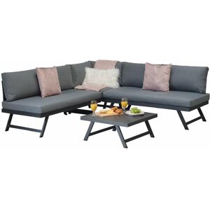 Signature Weave - Kimmie Aluminium Corner Sofa Adjustable Sun Lounger Grey Signature Weave - Kimmie Aluminium Corner Sofa Adjustable Sun Lounger Grey