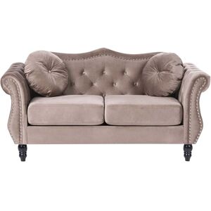 BELIANI Sofa 2 Seater SKIEN Velvet Taupe BELIANI Sofa 2 Seater SKIEN Velvet Taupe