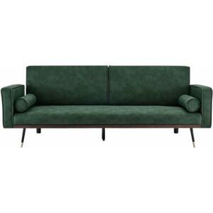 Dewdat - Sofa Bed - Green. Suede Fabric Low Folding Bed,Click Clack Mechanism. Recliner Couch To Double Bed. Space Saving Furniture For Living Room & Dewdat - Sofa Bed - Green. Suede Fabric Low Folding Bed,Click Clack Mechanism. Recliner Couch To Double Bed. Space Saving Furniture For Living Room &