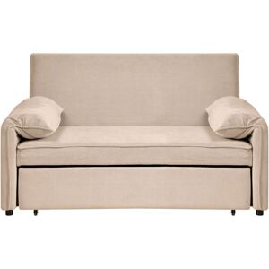 BELIANI Sofa Bed HORMA Fabric Light Brown BELIANI Sofa Bed HORMA Fabric Light Brown