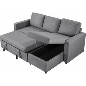DEWDAT Sofa Bed, L-Shaped Sofa Corner Sofa, 3 Seater Pull out Sofa Bed with Storage, Convertible Click Clack Sofa Bed Settee Sectional Sofa for Living Room, DEWDAT Sofa Bed, L-Shaped Sofa Corner Sofa, 3 Seater Pull out Sofa Bed with Storage, Convertible Click Clack Sofa Bed Settee Sectional Sofa for Living Room,