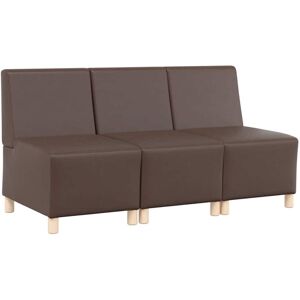 Modular Sofa Unit Armless 3 pcs Brown 55 x 74 x 82 cm vidaXL Modular Sofa Unit Armless 3 pcs Brown 55 x 74 x 82 cm vidaXL