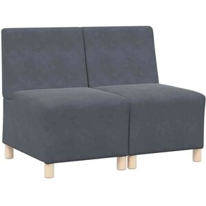 Modular Sofa Unit Armless 2 pcs Dark grey 55 x 74 x 82 cm Vidaxl Modular Sofa Unit Armless 2 pcs Dark grey 55 x 74 x 82 cm Vidaxl