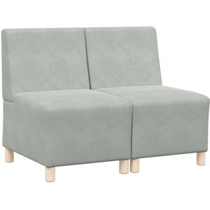 Modular Sofa Unit Armless 2 pcs Light grey 55 x 74 x 82 cm Vidaxl Modular Sofa Unit Armless 2 pcs Light grey 55 x 74 x 82 cm Vidaxl