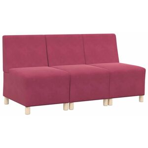 Vidaxl - Modular Sofa Unit Armless 3 pcs Wine red 55 x 74 x 82 cm Velvet Vidaxl - Modular Sofa Unit Armless 3 pcs Wine red 55 x 74 x 82 cm Velvet