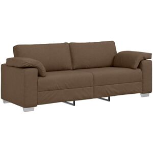 Sofa with Cushion Brown 219 x 77 x 82 cm Fabric vidaXL Sofa with Cushion Brown 219 x 77 x 82 cm Fabric vidaXL