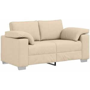 Sofa with Cushion Cream 160 x 77 x 82 cm Fabric vidaXL Sofa with Cushion Cream 160 x 77 x 82 cm Fabric vidaXL