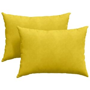 Sofa Pillows 2 pcs Yellow 70 x 50 cm Corduroy Fabric vidaXL Sofa Pillows 2 pcs Yellow 70 x 50 cm Corduroy Fabric vidaXL