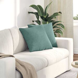 Sofa Pillows 2 pcs Sea Green 45 x 45 cm Corduroy Fabric vidaXL Sofa Pillows 2 pcs Sea Green 45 x 45 cm Corduroy Fabric vidaXL