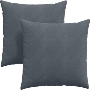 Sofa Pillows 2 pcs Dark Grey 80 x 80 cm Corduroy Fabric vidaXL Sofa Pillows 2 pcs Dark Grey 80 x 80 cm Corduroy Fabric vidaXL