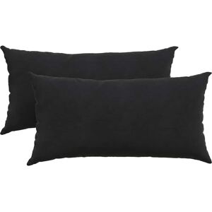 Sofa Pillows 2 pcs Black 80 x 40 cm Corduroy Fabric vidaXL Sofa Pillows 2 pcs Black 80 x 40 cm Corduroy Fabric vidaXL