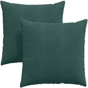 Sofa Pillows 2 pcs Dark Green 80 x 80 cm Corduroy Fabric vidaXL Sofa Pillows 2 pcs Dark Green 80 x 80 cm Corduroy Fabric vidaXL