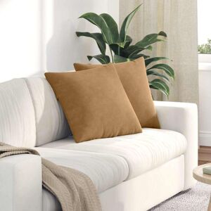 Sofa Pillows 2 pcs Brown 50 x 50 cm Corduroy Fabric vidaXL Sofa Pillows 2 pcs Brown 50 x 50 cm Corduroy Fabric vidaXL