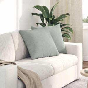Sofa Pillows 2 pcs Light Grey 50 x 50 cm Corduroy Fabric vidaXL Sofa Pillows 2 pcs Light Grey 50 x 50 cm Corduroy Fabric vidaXL