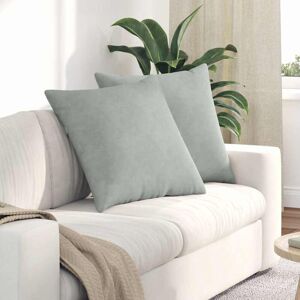 Sofa Pillows 2 pcs Light Grey 80 x 80 cm Corduroy Fabric vidaXL Sofa Pillows 2 pcs Light Grey 80 x 80 cm Corduroy Fabric vidaXL