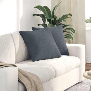 Sofa Pillows 2 pcs Dark Grey 50 x 50 cm Corduroy Fabric vidaXL Sofa Pillows 2 pcs Dark Grey 50 x 50 cm Corduroy Fabric vidaXL