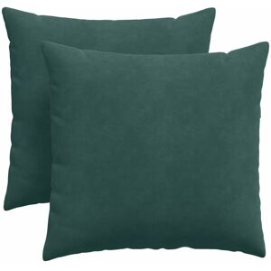 Sofa Pillows 2 pcs Dark Green 45 x 45 cm Corduroy Fabric vidaXL Sofa Pillows 2 pcs Dark Green 45 x 45 cm Corduroy Fabric vidaXL