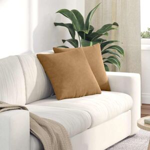 Sofa Pillows 2 pcs Brown 45 x 45 cm Corduroy Fabric vidaXL Sofa Pillows 2 pcs Brown 45 x 45 cm Corduroy Fabric vidaXL