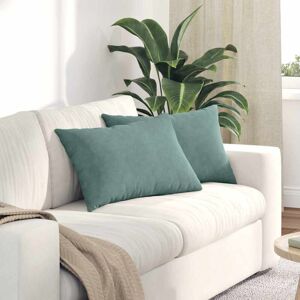 Sofa Pillows 2 pcs Sea Green 60 x 40 cm Corduroy Fabric vidaXL Sofa Pillows 2 pcs Sea Green 60 x 40 cm Corduroy Fabric vidaXL