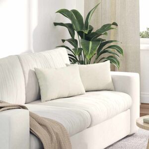 Sofa Pillows 2 pcs Cream 50 x 30 cm Corduroy Fabric vidaXL Sofa Pillows 2 pcs Cream 50 x 30 cm Corduroy Fabric vidaXL