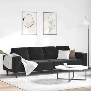 Sofa Set Black Velvet vidaXL Sofa Set Black Velvet vidaXL