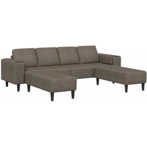 Sofa Set Dark grey Faux suede leather vidaXL Sofa Set Dark grey Faux suede leather vidaXL