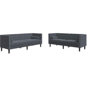 Sofa Set Dark grey Velvet vidaXL Sofa Set Dark grey Velvet vidaXL