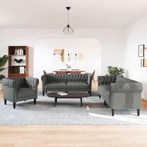 Sofa Set Dark grey Fabric vidaXL Sofa Set Dark grey Fabric vidaXL
