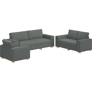 Vidaxl - Sofa Set with Cushion 3 pcs Grey 220 x 78 x 84 cm Fabric Vidaxl - Sofa Set with Cushion 3 pcs Grey 220 x 78 x 84 cm Fabric