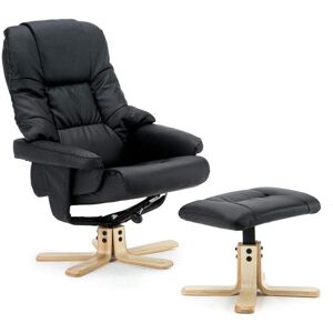 More4homes - sorento real leather black swivel recliner chair w foot stool More4homes - sorento real leather black swivel recliner chair w foot stool