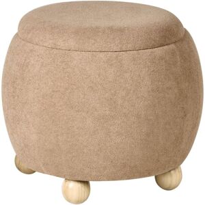BELIANI Storage Pouffe ANNABELLA Boucle Light Brown BELIANI Storage Pouffe ANNABELLA Boucle Light Brown
