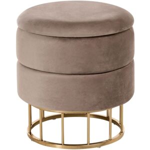 BELIANI Storage Pouffe ELGIN Velvet Taupe BELIANI Storage Pouffe ELGIN Velvet Taupe