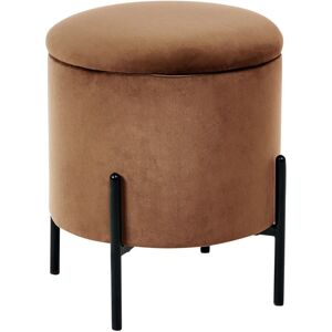 BELIANI Storage Pouffe WENONA Velvet Dark Brown BELIANI Storage Pouffe WENONA Velvet Dark Brown