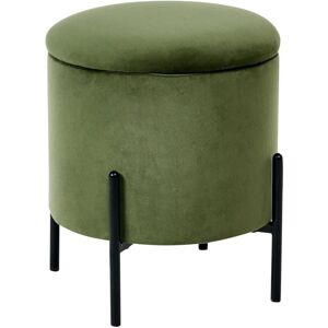 BELIANI Storage Pouffe WENONA Velvet Dark Green BELIANI Storage Pouffe WENONA Velvet Dark Green