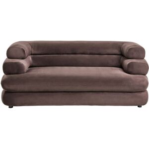 Beliani Dark Brown Velvet 2 Seater Sofa - Sofa Beliani Dark Brown Velvet 2 Seater Sofa - Sofa